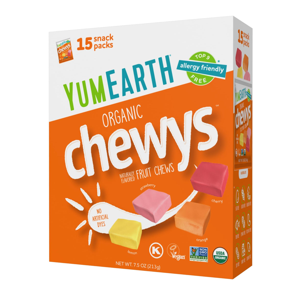 YumEarth Chewys individually wrapped candies for quick snacks.