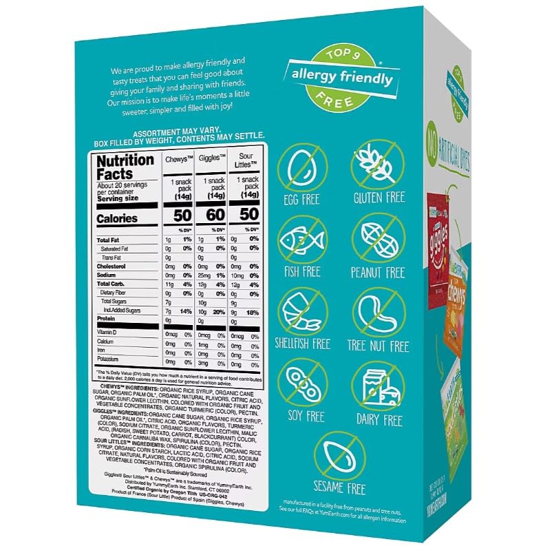YumEarth Chewys pack, chewy fruit snacks perfect for lunches and sharing
