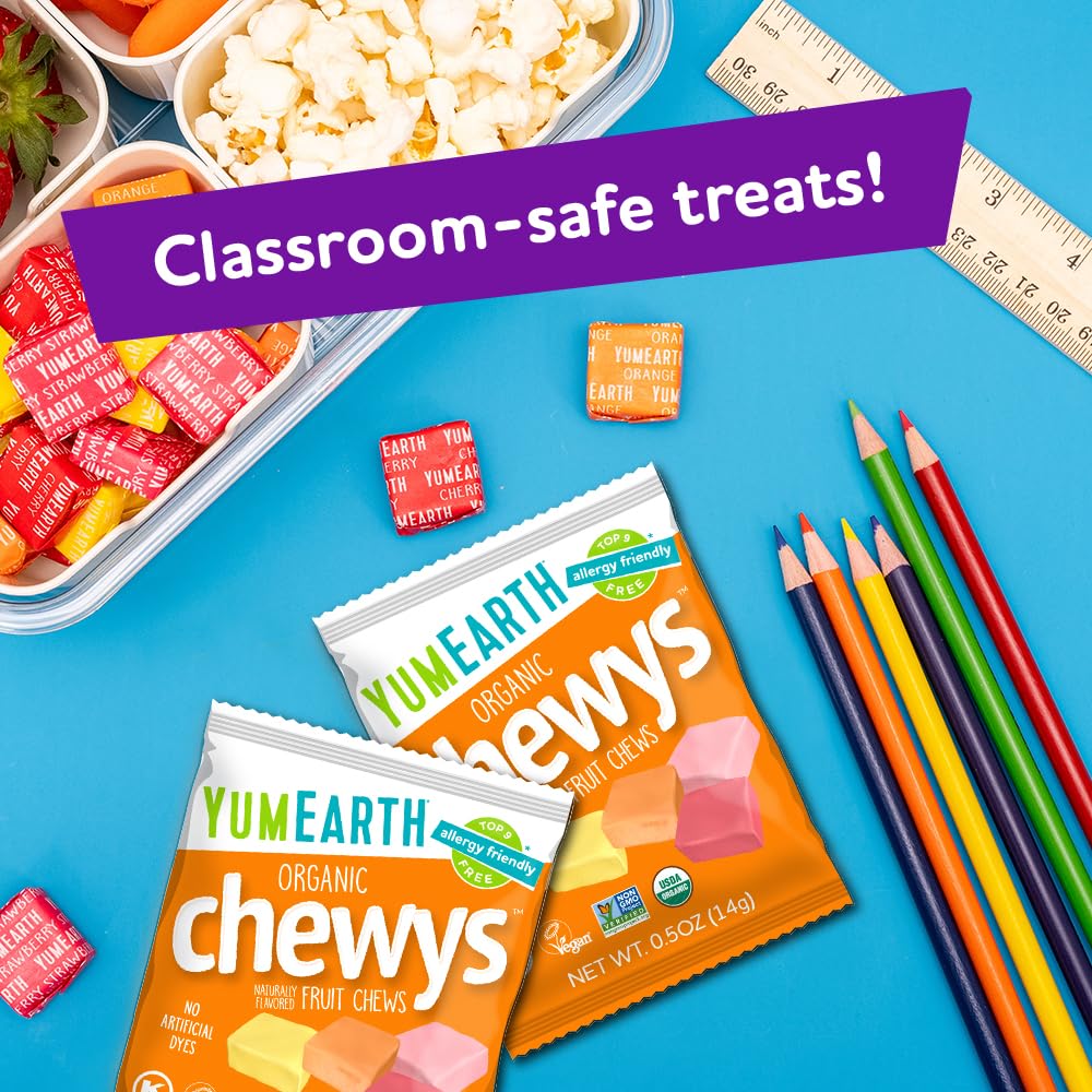 YumEarth Chewys USDA organic-certified ingredients for clean snacking.