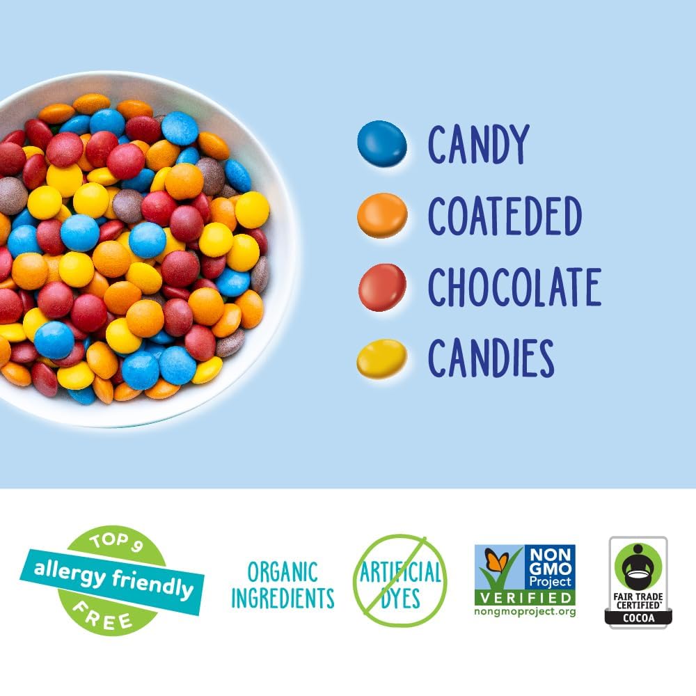 Organic certification badge on YumEarth Choco Yums packaging