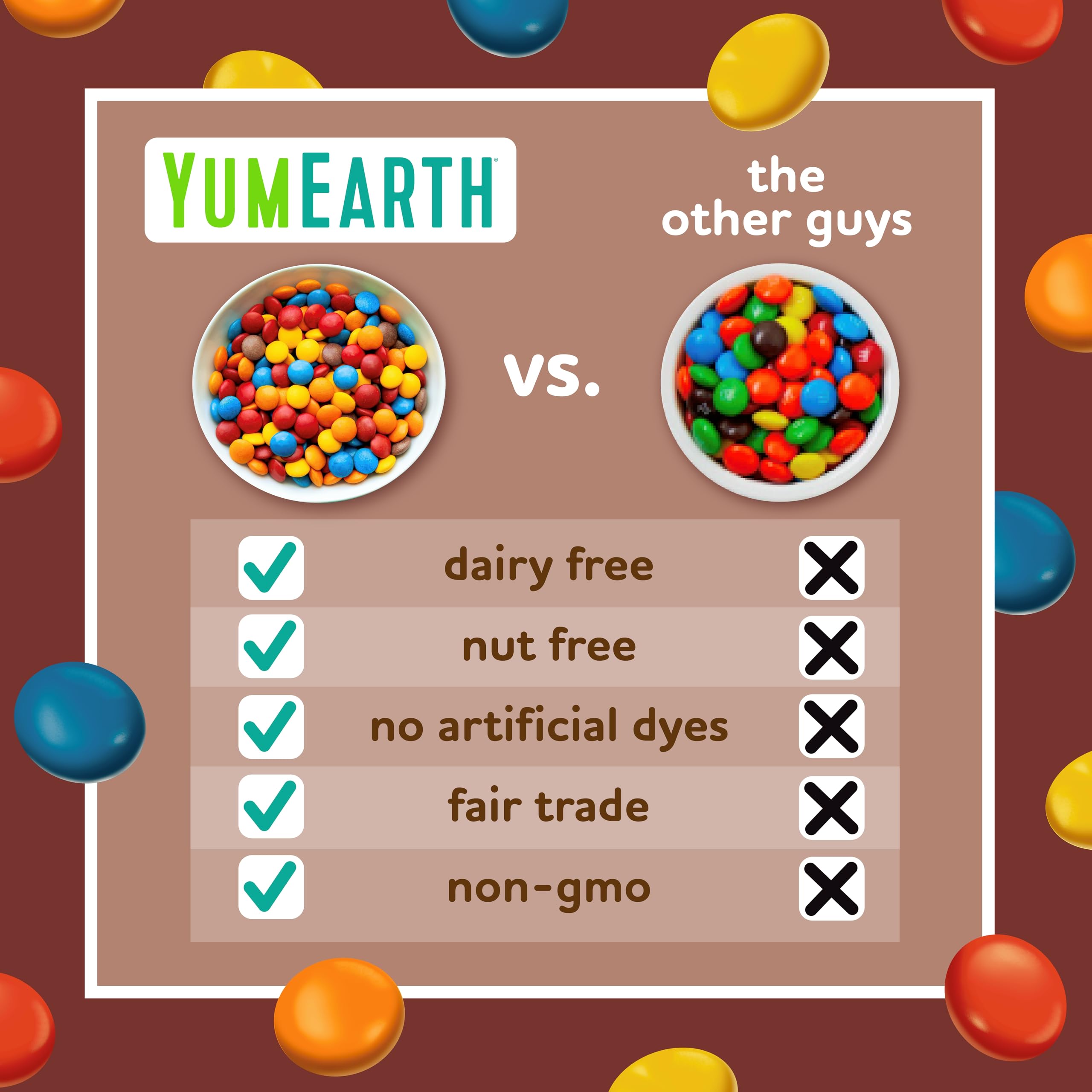 YumEarth Choco Yums vegan-friendly packaging for plant-based snacking