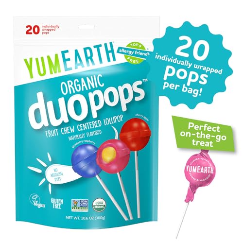 YumEarth Duo Pops individually wrapped, convenient for parties and travel.