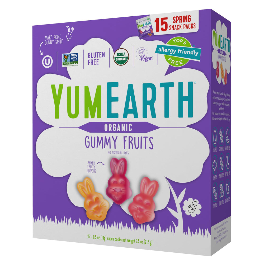 YumEarth Easter Gummy Fruits box highlight for Easter baskets and shareable party treats