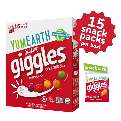 Individually packaged YumEarth Giggles for easy lunchbox snacks.