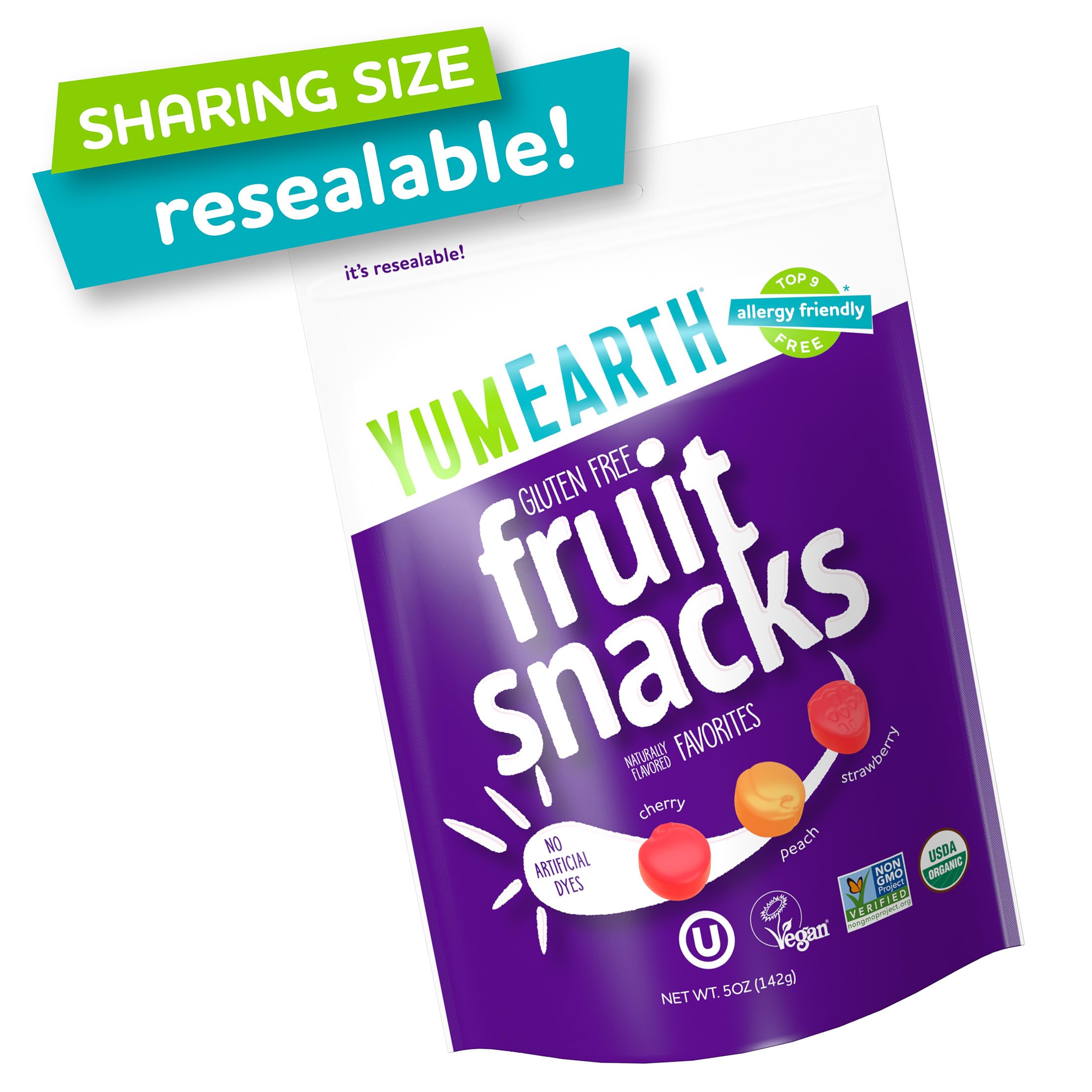 YumEarth gluten-free vegan fruit snacks ideal for lunchboxes