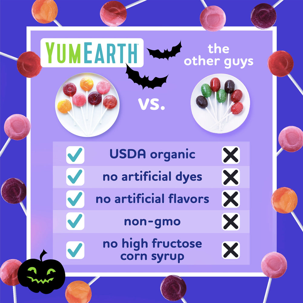 YumEarth Individually Wrapped Pops, perfect for party favors and on-the-go.