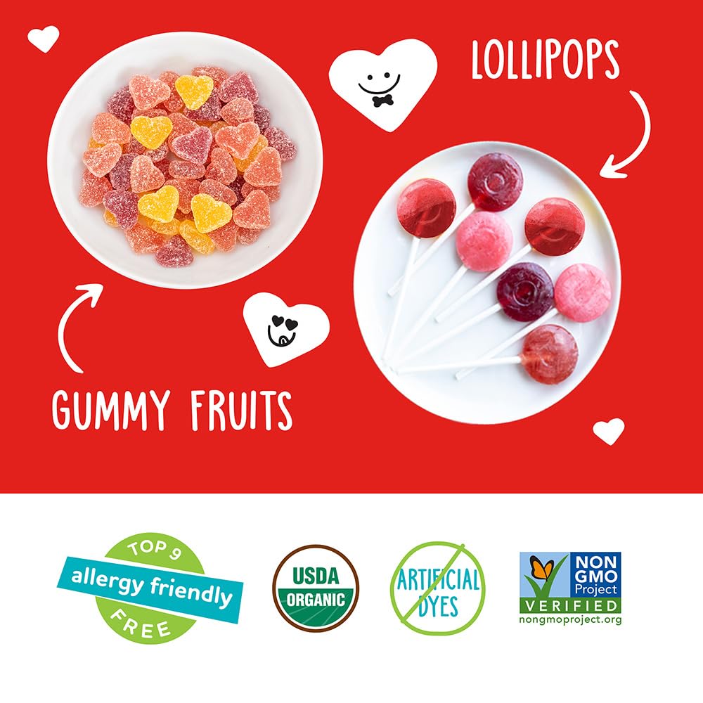 Ingredient label highlighting organic, non-GMO ingredients from YumEarth for clean snacking.