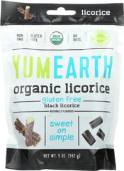 YumEarth Organic Black Licorice 5 oz bag shows allergen-free snack option for school lunches