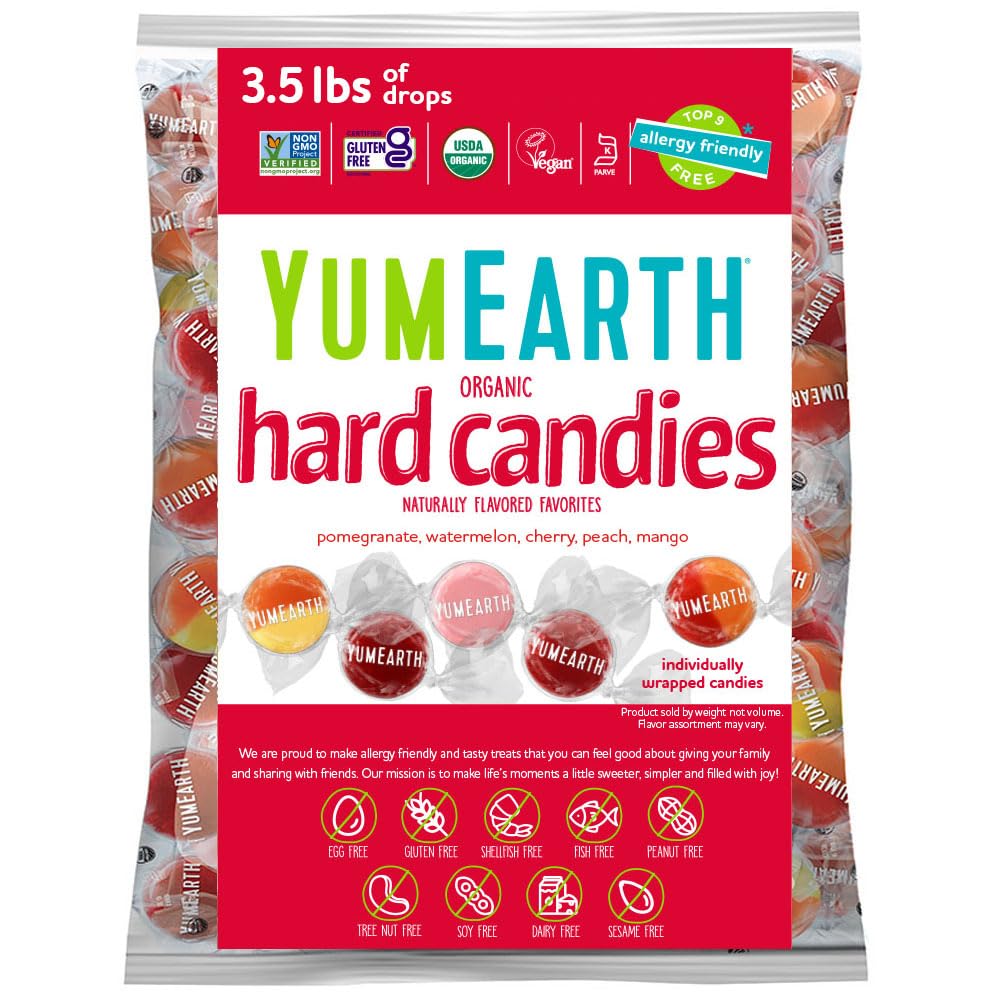 YumEarth Organic Fruit Drops rainbow pack, kid-friendly snack with natural flavors.