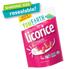Organic gluten-free YumEarth strawberry licorice in bright packaging