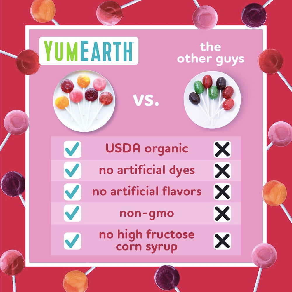 YumEarth Cherry flavor pops, bold taste and gluten-free option.