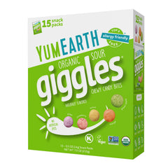 YumEarth Sour Giggles box front for pantry snacks and party favors.