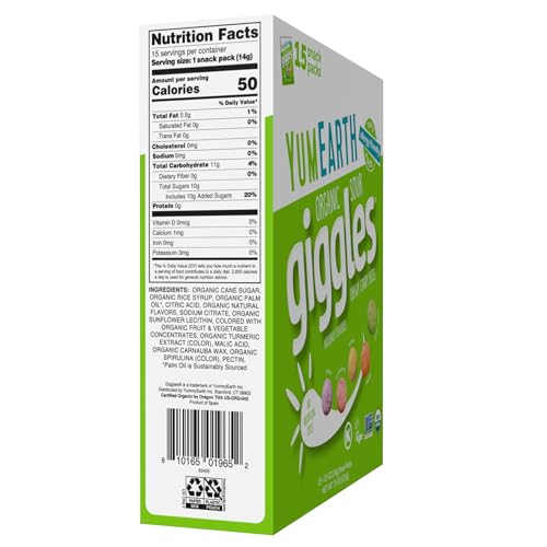 YumEarth Sour Giggles individual packets ideal for lunchboxes and travel.