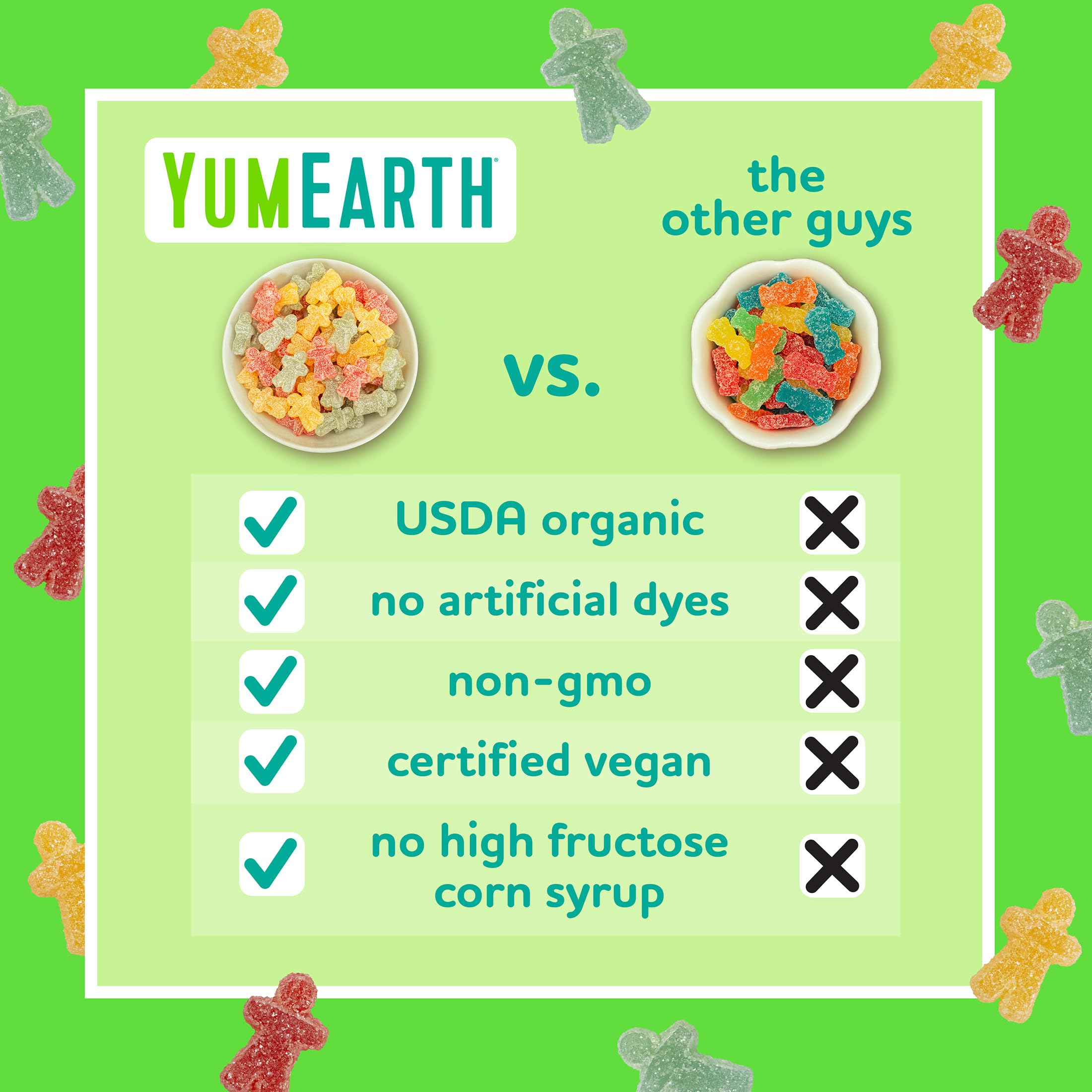 Top 9 allergen-free badge on YumEarth Sour Littles packaging for allergy-aware households
