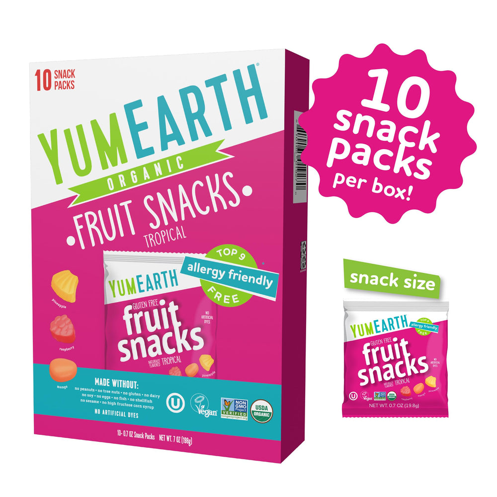 YumEarth snacks in a lunchbox ready for school or travel