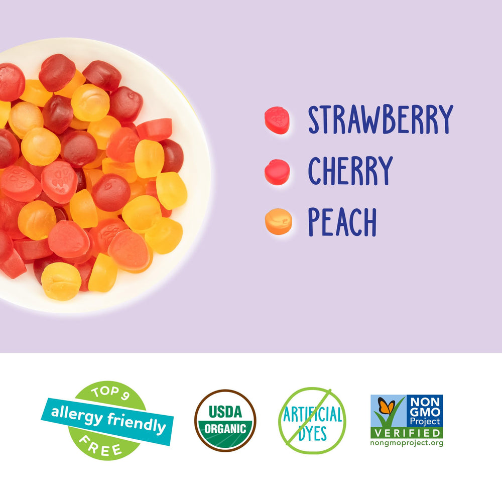 YumEarth USDA Organic certified fruit snacks in assorted flavors