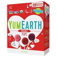 YumEarth Valentines lollipops variety box with colorful pops for sharing