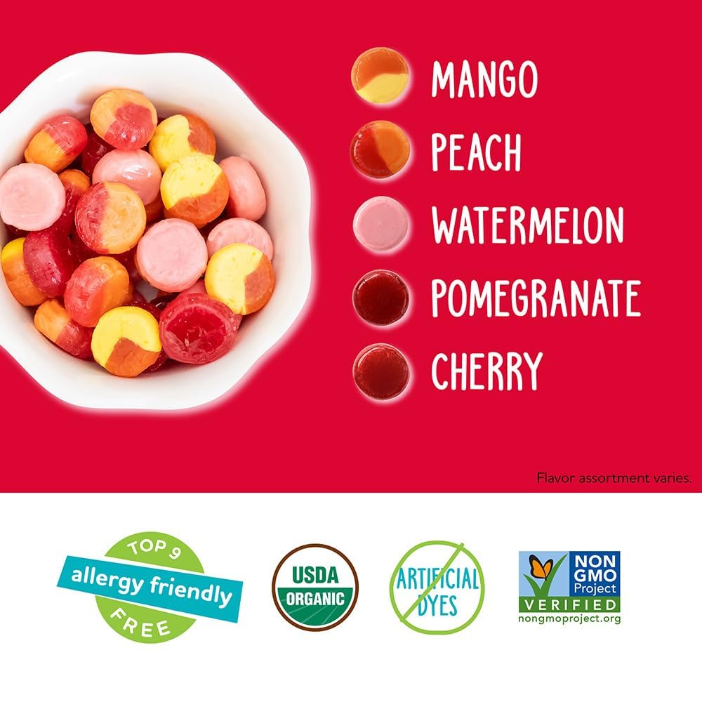 Natural flavors label on YumEarth packaging emphasizes clean ingredients