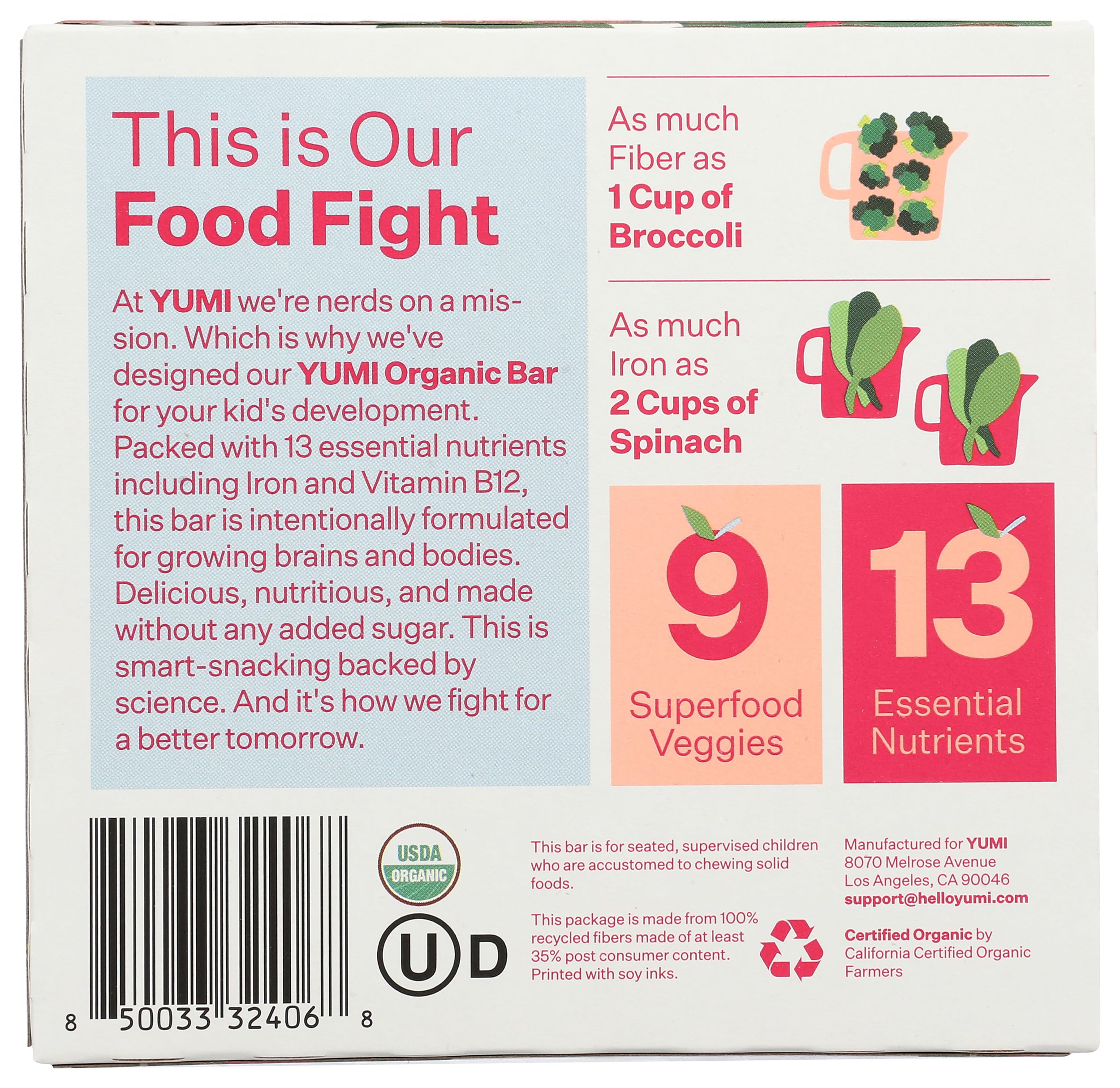Yumi Bars ingredients highlight organic components for wholesome snacking