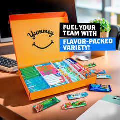 Yummey 60-bar pantry pack, long-lasting supply for families and classrooms.