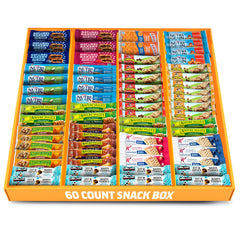 Yummey granola bars bulk variety box front, ideal for family snacks and easy meal planning.