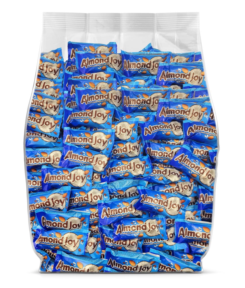 Yummy Chew AlmondJoy bulk hero pack featuring milk chocolate, coconut, and almonds.