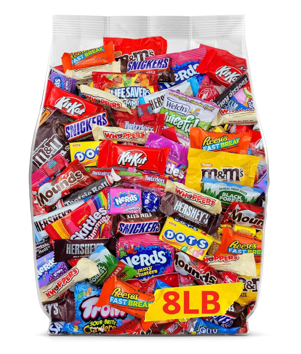Yummy Chew assorted chocolate candy eight-pound bulk pack for events and sharing.