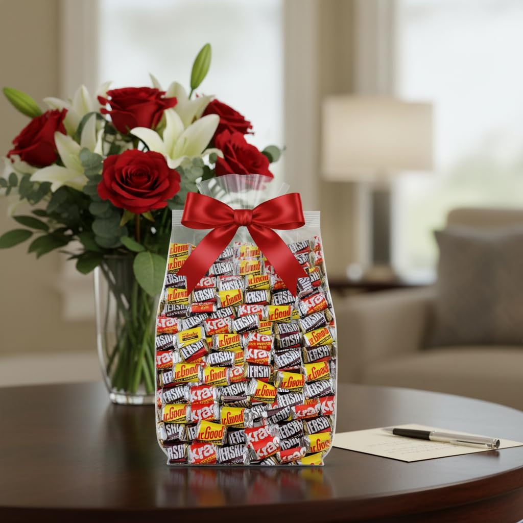 Yummy Chew 2lb pack of individually wrapped chocolates for easy sharing.