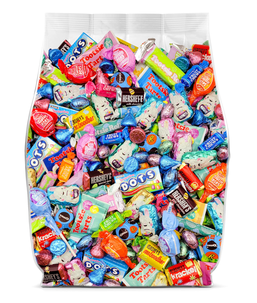 Yummy Chew Easter Candy Variety Pack 2lb box with assorted chocolates for celebrations.