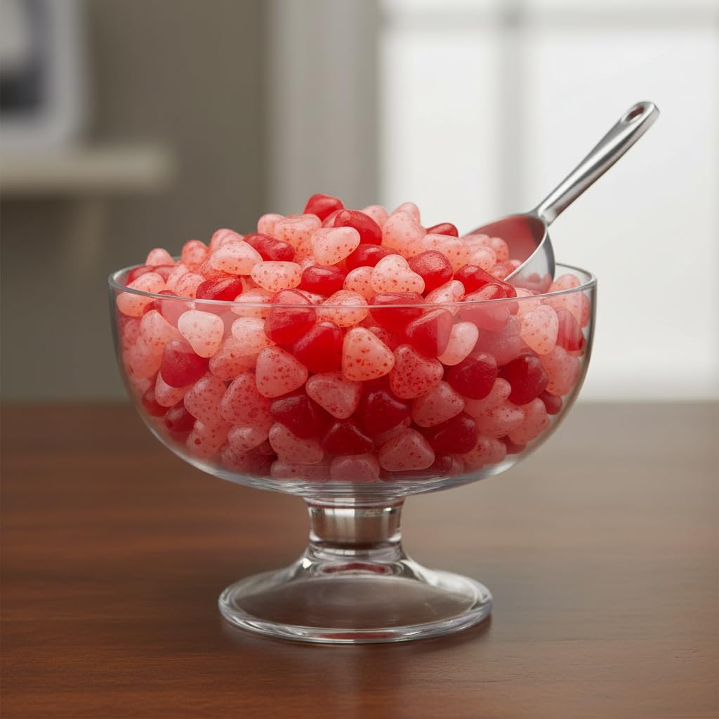 Jolly Ranchers Jelly Hearts closeup shows chewy center and glossy shell.