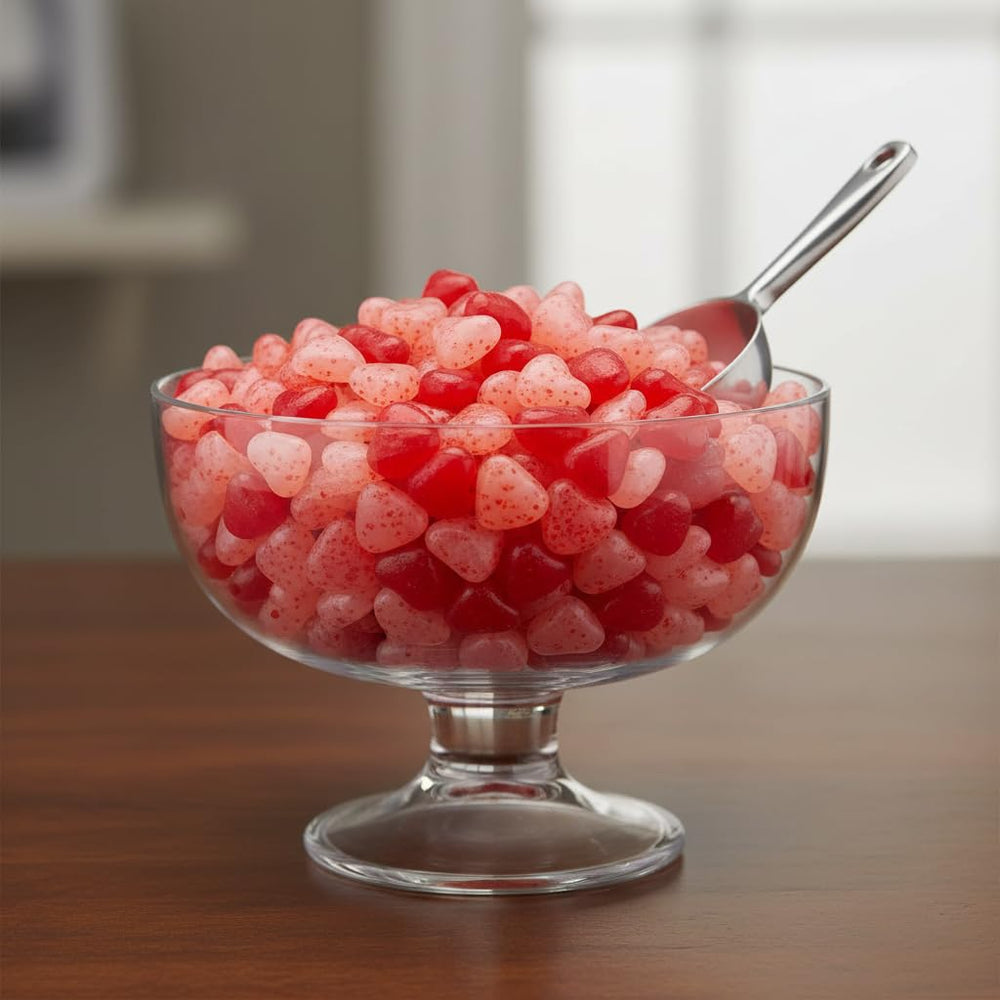 Jolly Ranchers Jelly Hearts closeup shows chewy center and glossy shell.