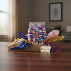 Yummy Chew Kisses party favors display for celebrations and gift bags