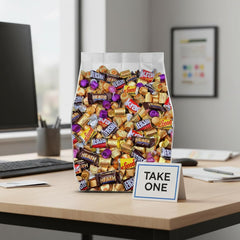 Yummy Chew mini chocolates displayed in bowls for easy sharing.