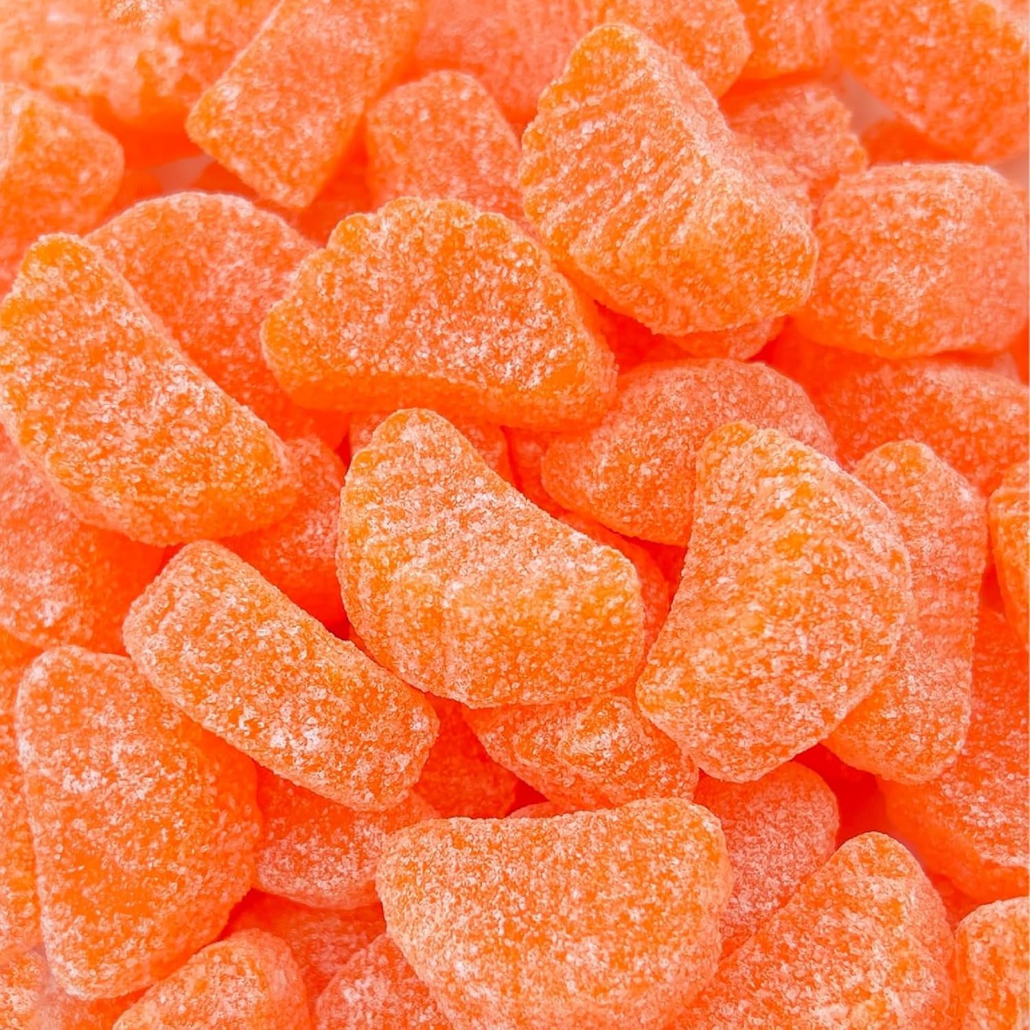 Yummy Chew orange slices candy bulk bag, convenient 2lb supply for parties and toppings.