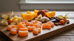 Yummy Chew orange slices candy, convenient bulk packaging for sharing.