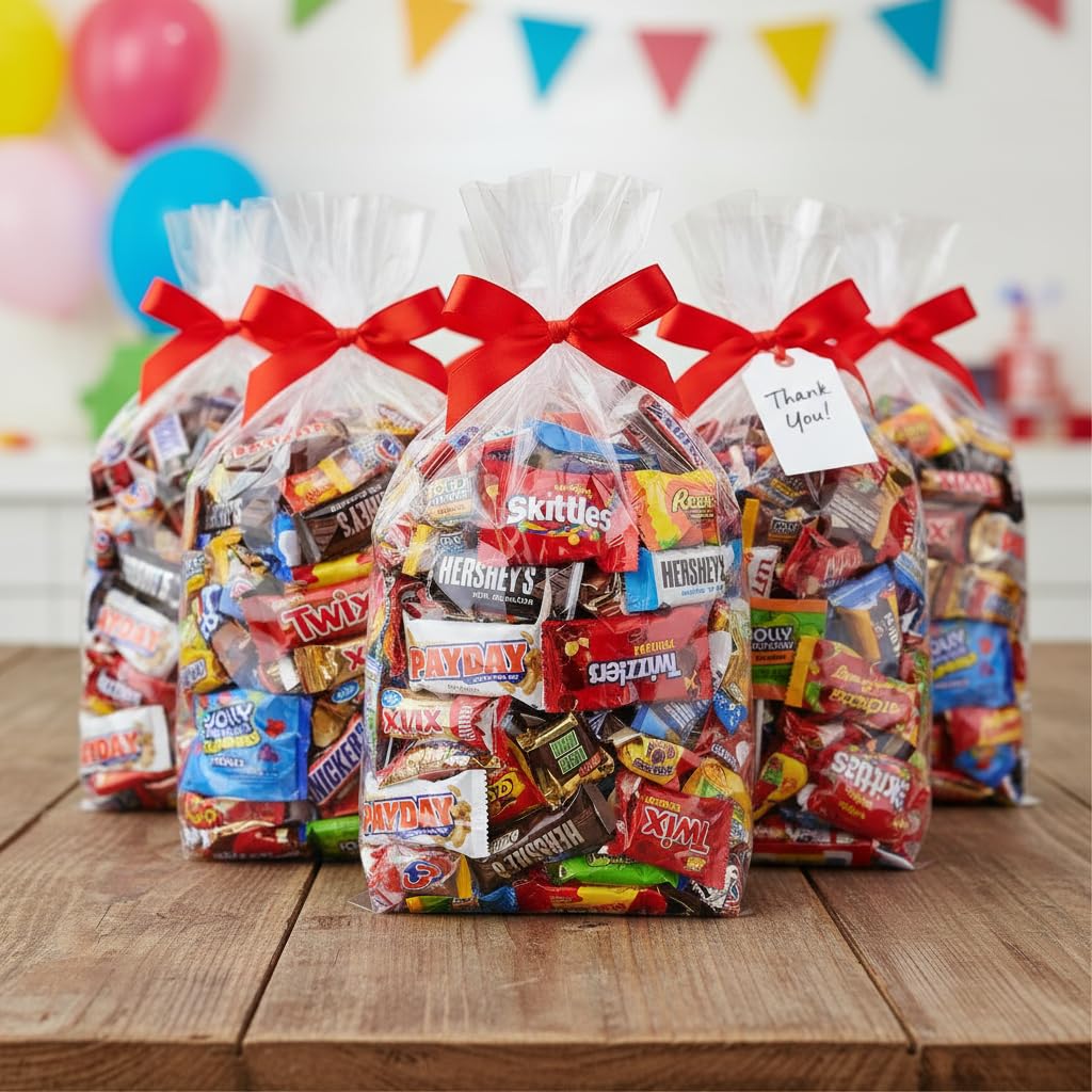 Chocolates arranged for party bowls and easy snacking with Yummy Chew.