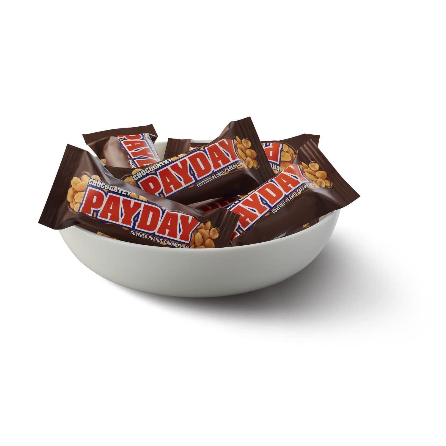 Bulk PayDay bundle stored neatly in a pantry for easy access.