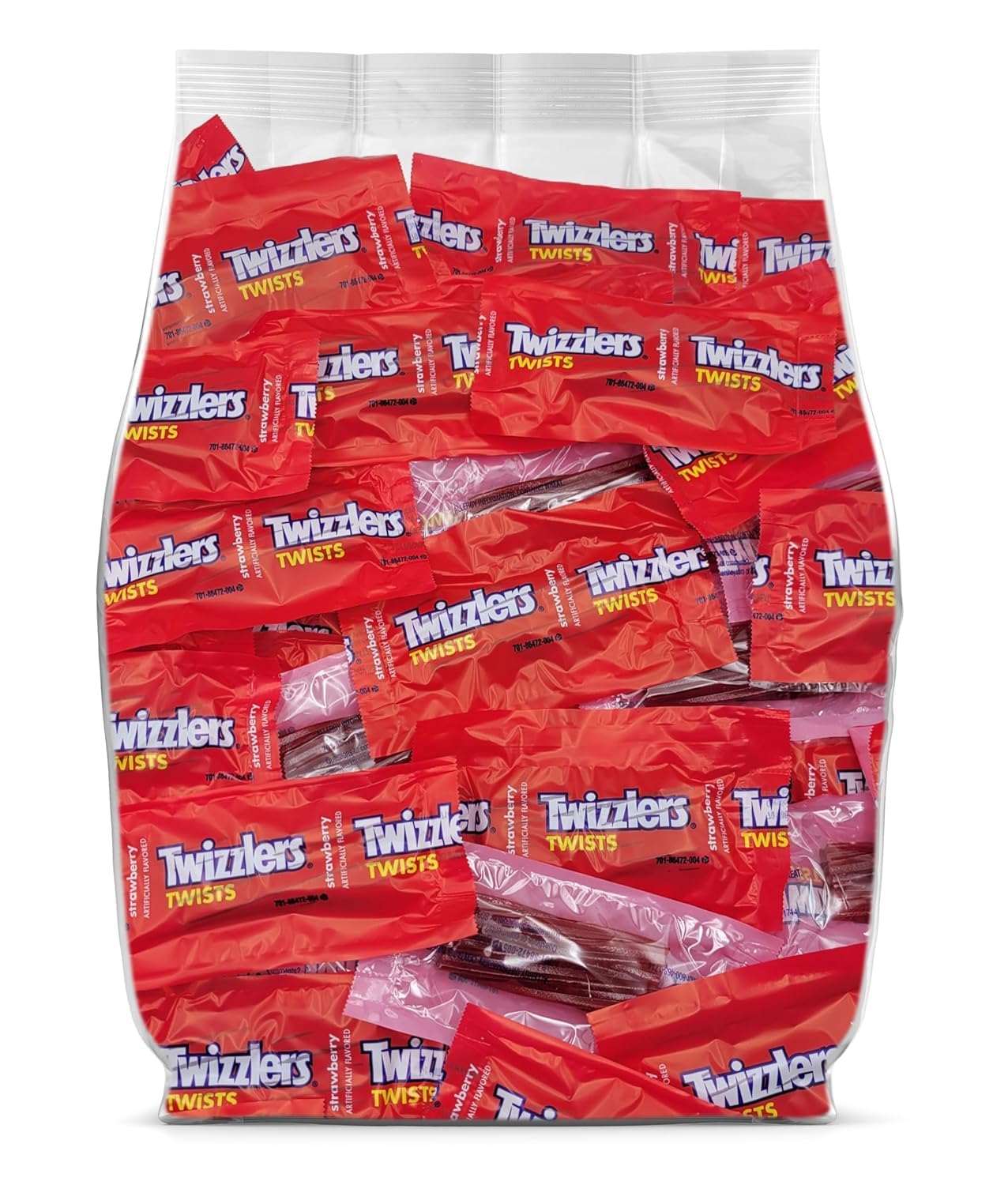 Yummy Chew Twizzlers strawberry licorice 95-piece bulk pack for on-the-go snacking.