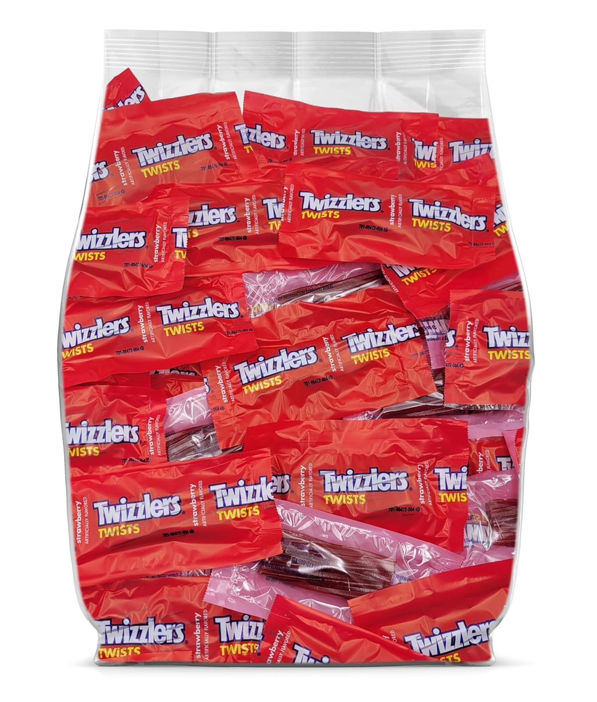 Yummy Chew Twizzlers strawberry licorice 95-piece bulk pack for on-the-go snacking.