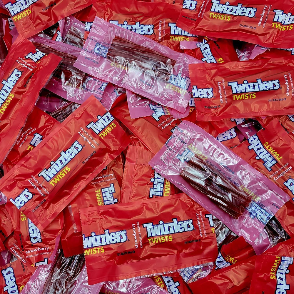 Twizzlers strawberry licorice individually wrapped candies, perfect for sharing at events.