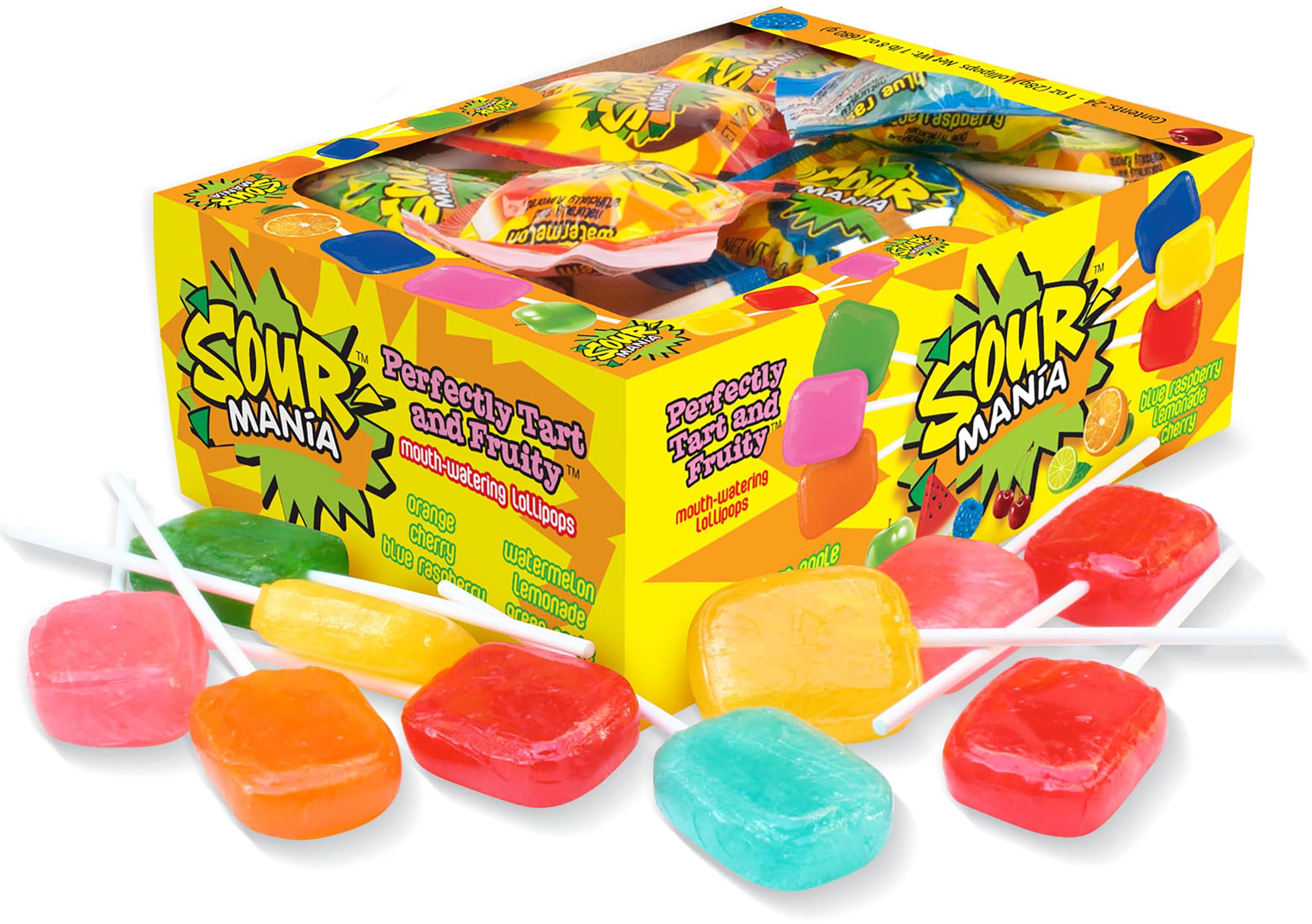 Yummy Lix Sour Mania cherry lollipop for kids' treats at parties