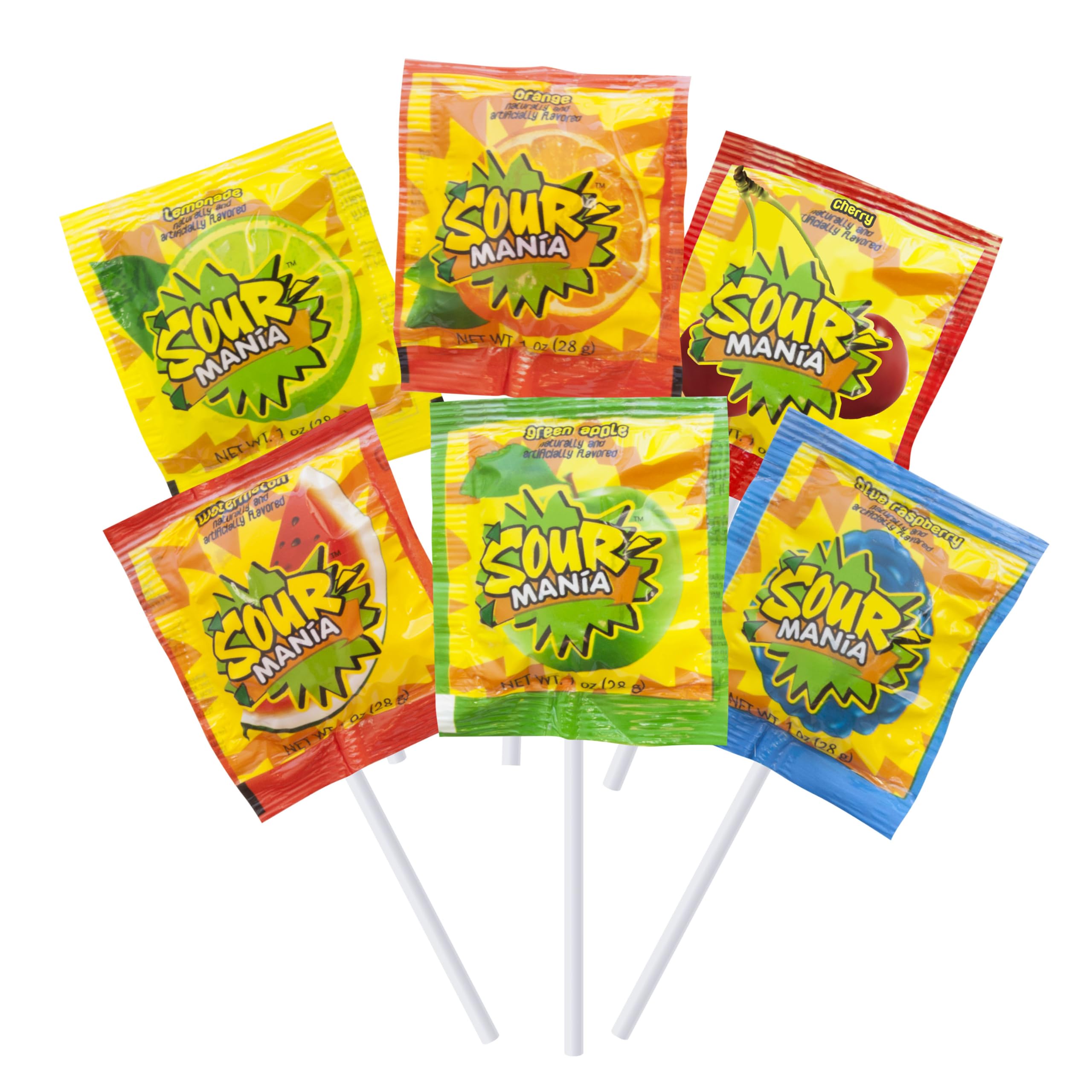 Yummy Lix Sour Mania green apple lollipop tangy bite for celebrations