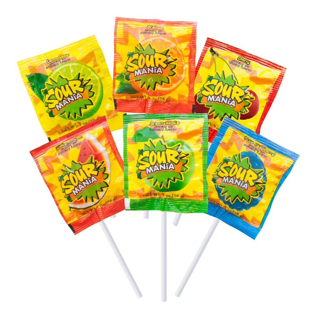 Yummy Lix Sour Mania green apple lollipop tangy bite for celebrations