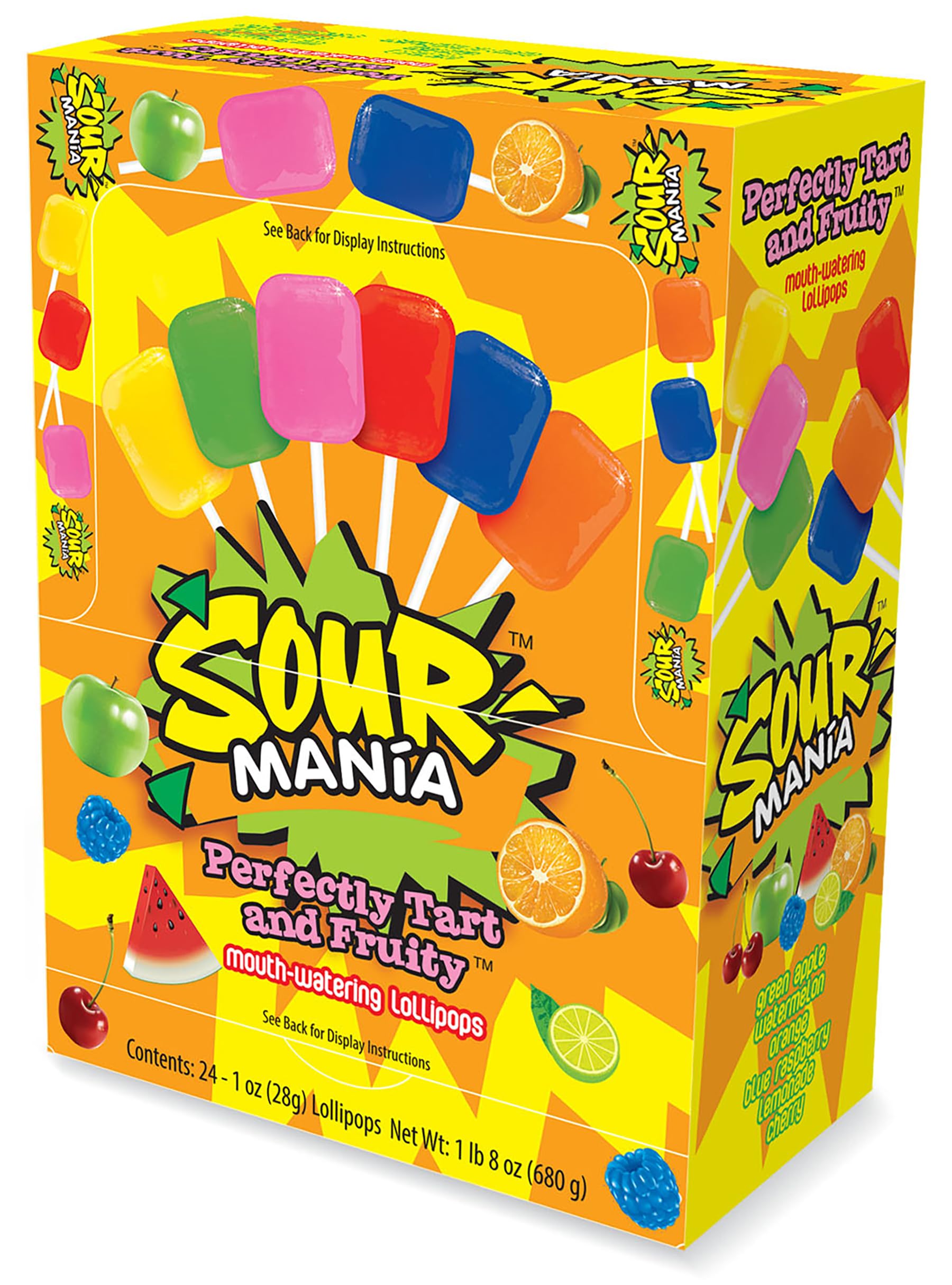 Yummy Lix Sour Mania watermelon lollipop refreshing fruit flavor for snacks