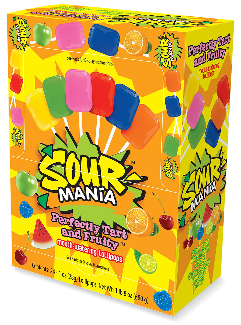 Yummy Lix Sour Mania watermelon lollipop refreshing fruit flavor for snacks