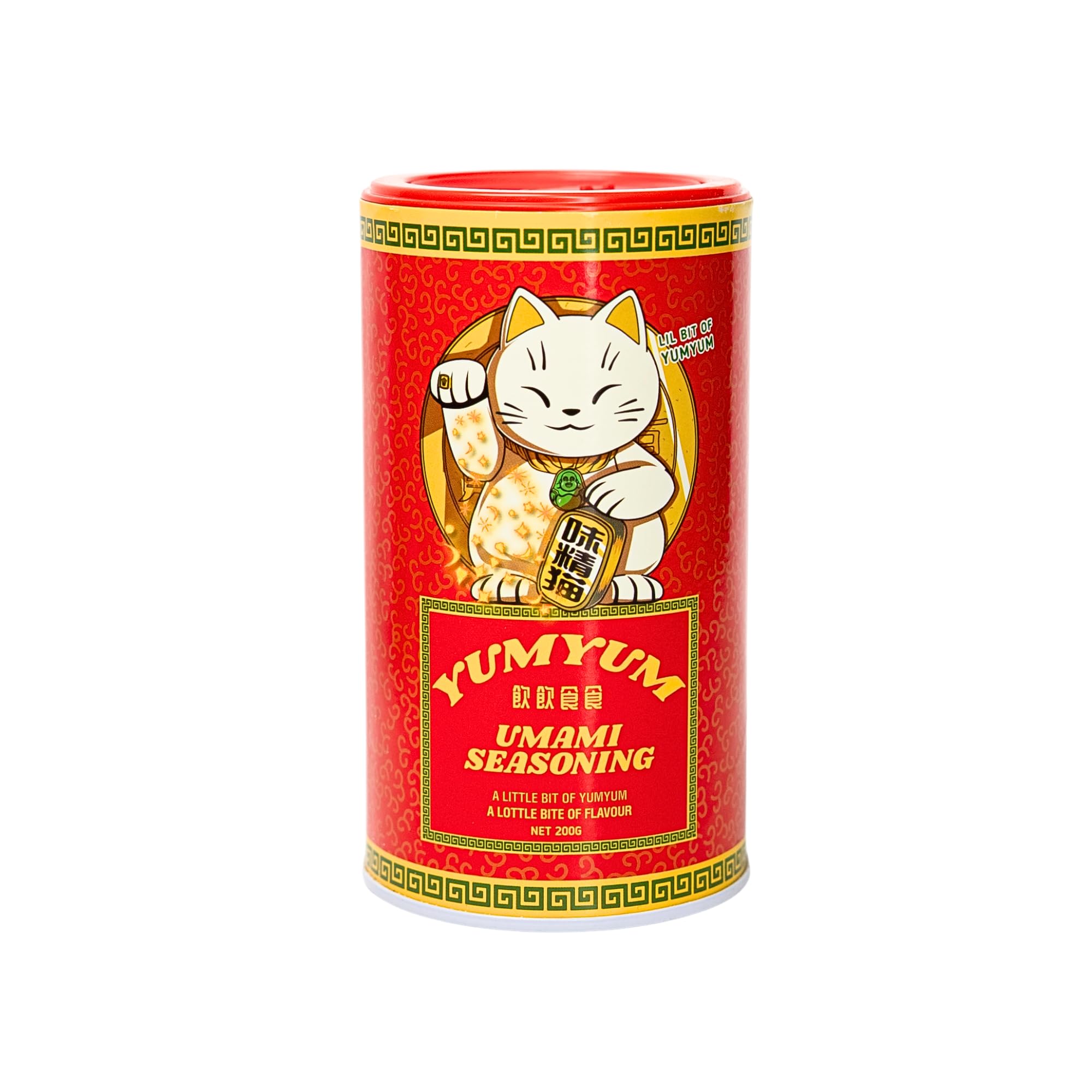 YUMYUM Umami Seasoning powder close-up reveals texture ideal for marinades and meat seasoning.