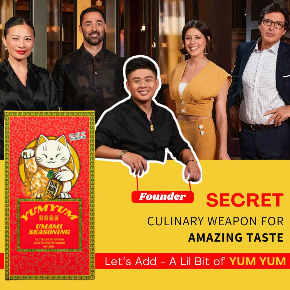 YUMYUM Umami Seasoning spoon dispense shows convenient shake for everyday cooking.