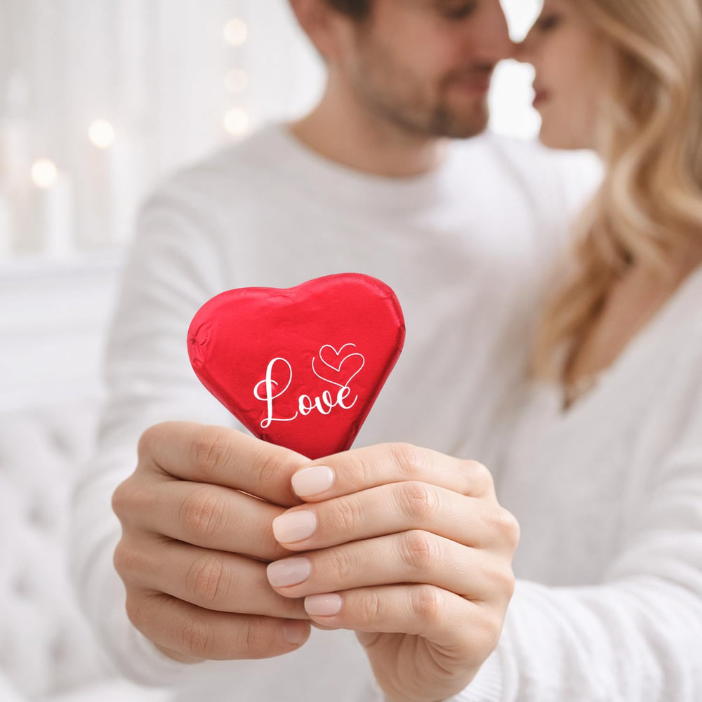 Yumzo bulk heart chocolates large 2 inch size for sharing.