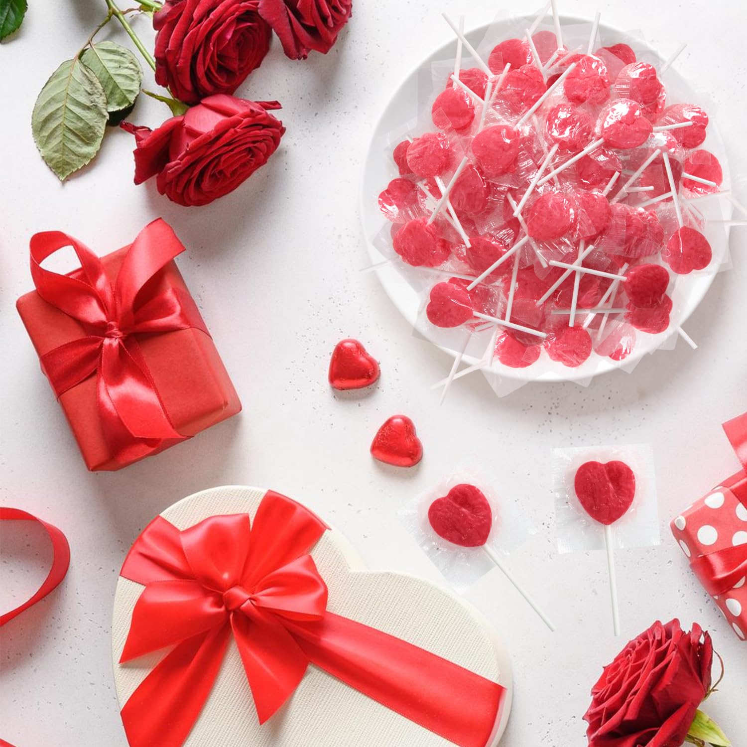 Yumzo 6lb bulk heart lollipops help save prep time for events.