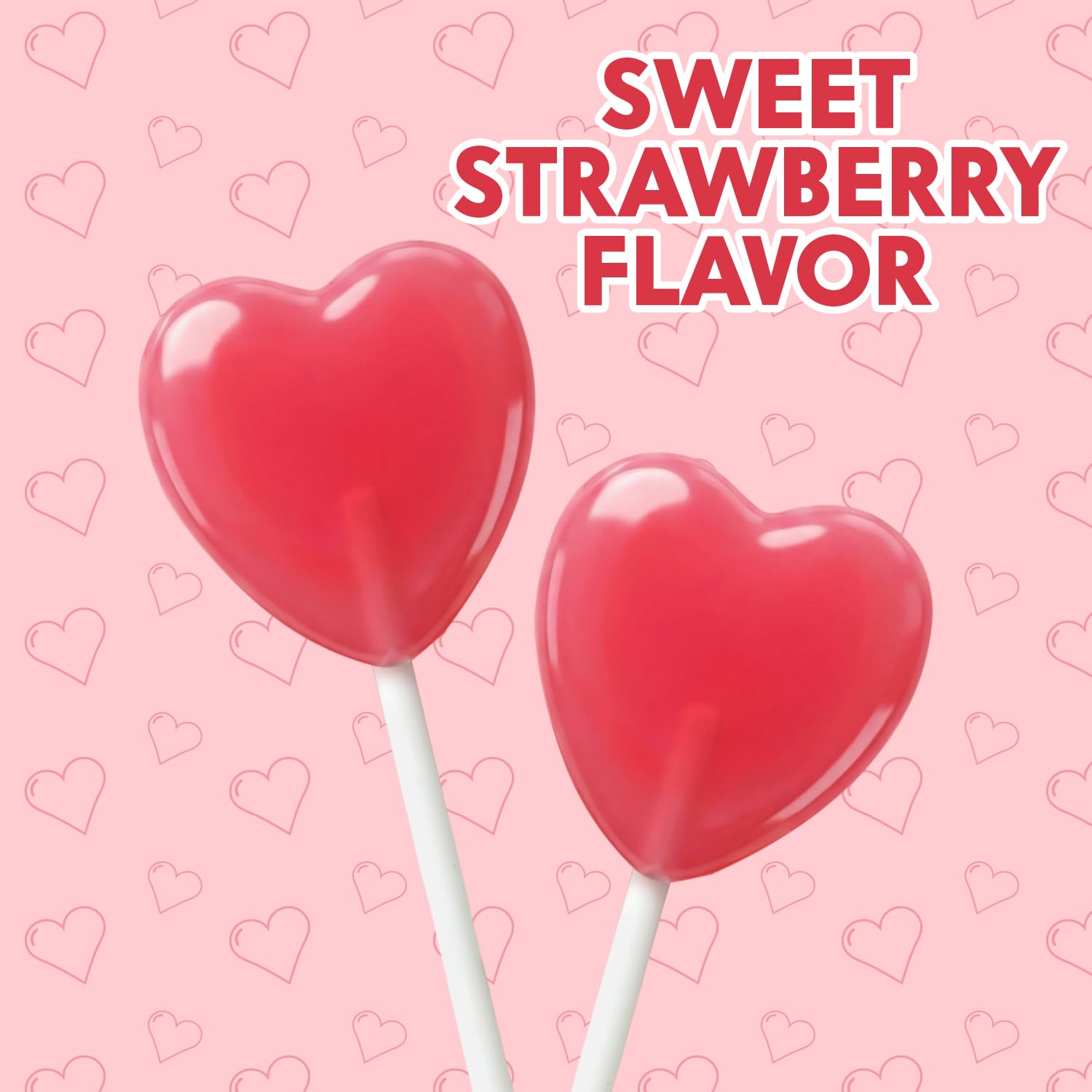 Yumzo heart lollipops strawberry flavor adds festive color